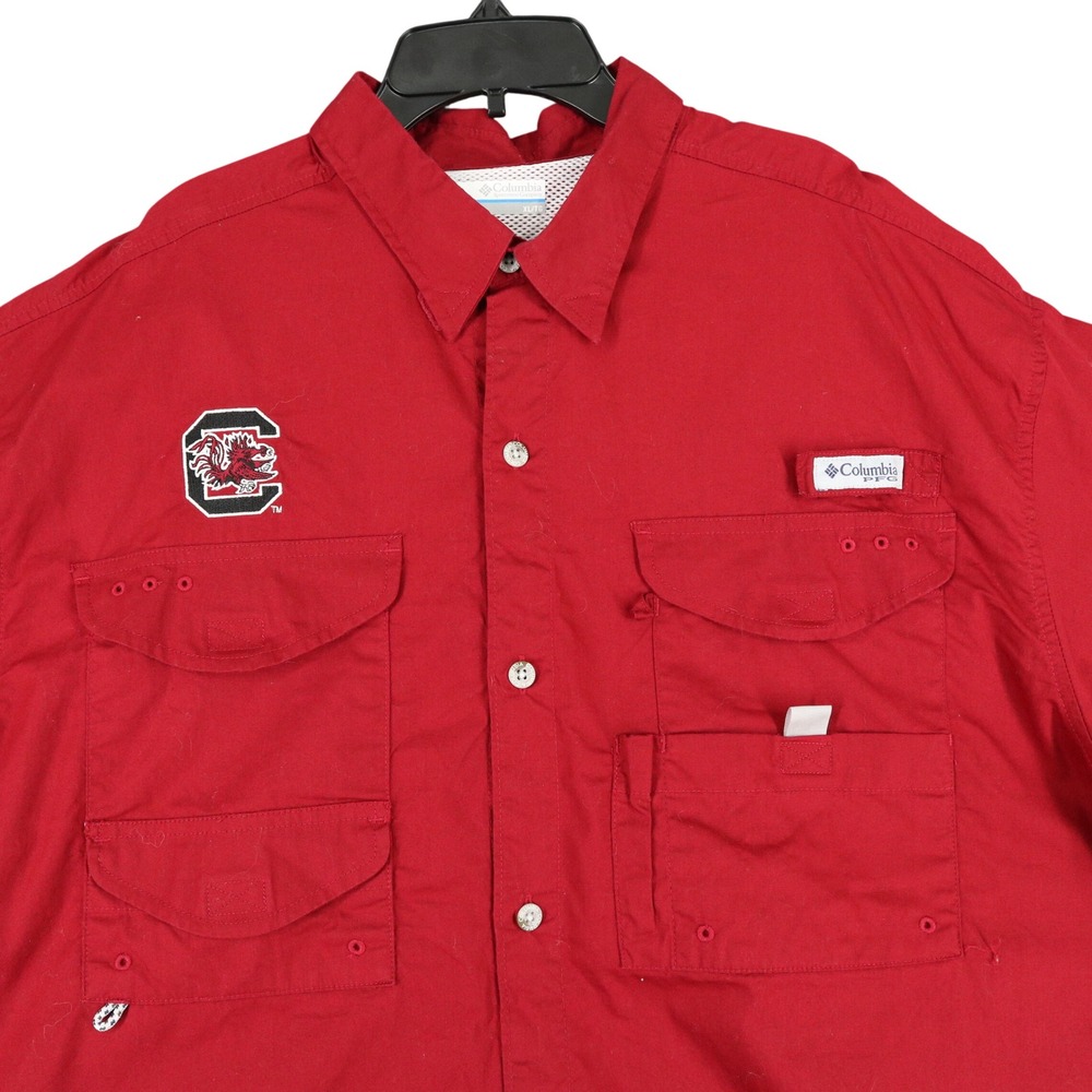 University of South Carolina Columbia PFG Fishing Shirt Men XL Vent Pockets NCAA